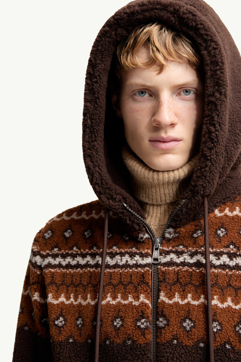 Geometric Jacquard Wool Blend Hoodie 7
