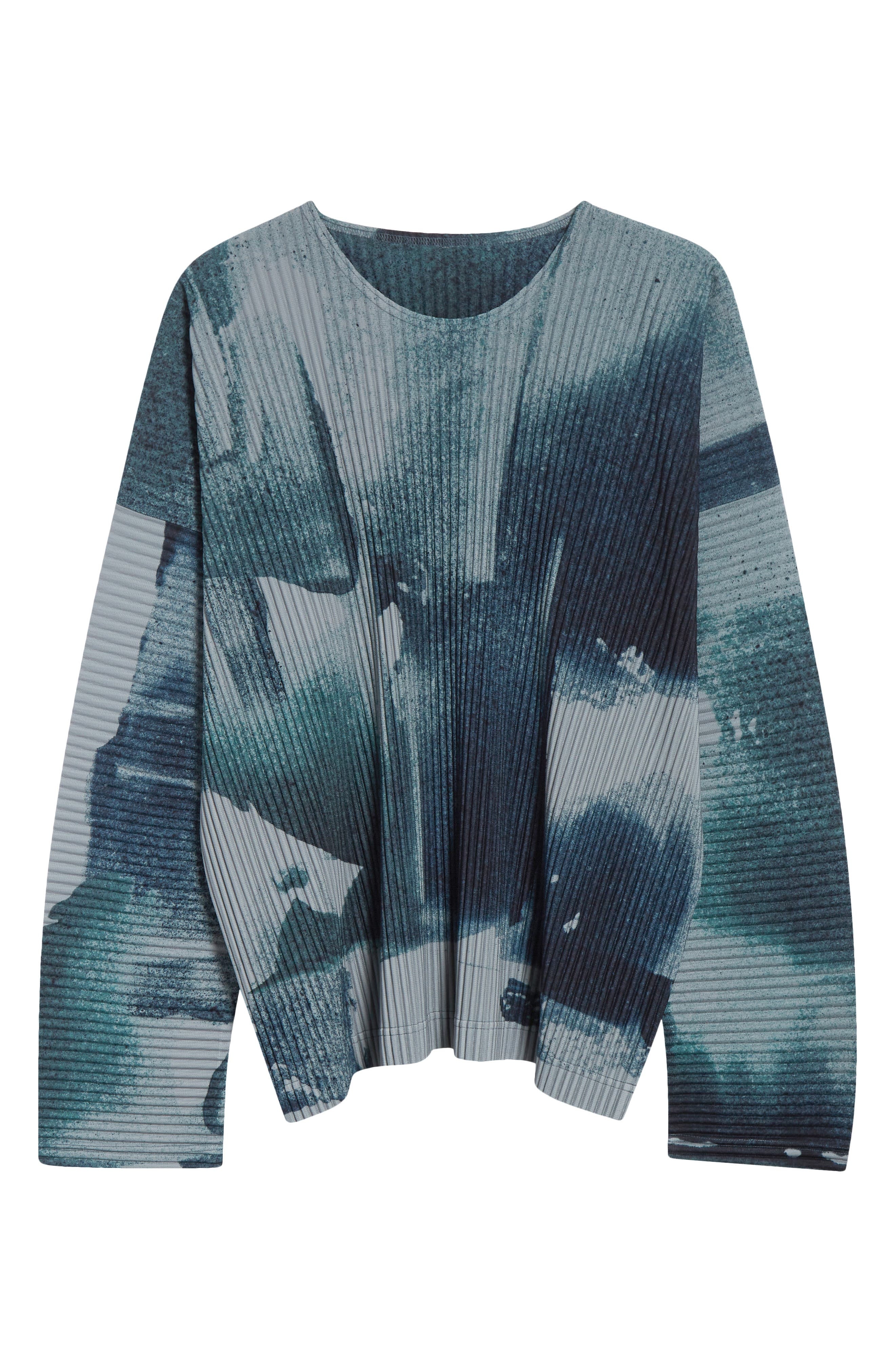 Homme Plissé Issey Miyake Wind Walk Pleated Top in Gray/Teal at Nordstrom - 6