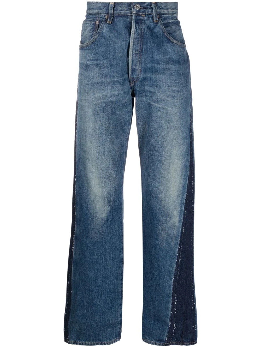 straight-leg panelled jeans - 1