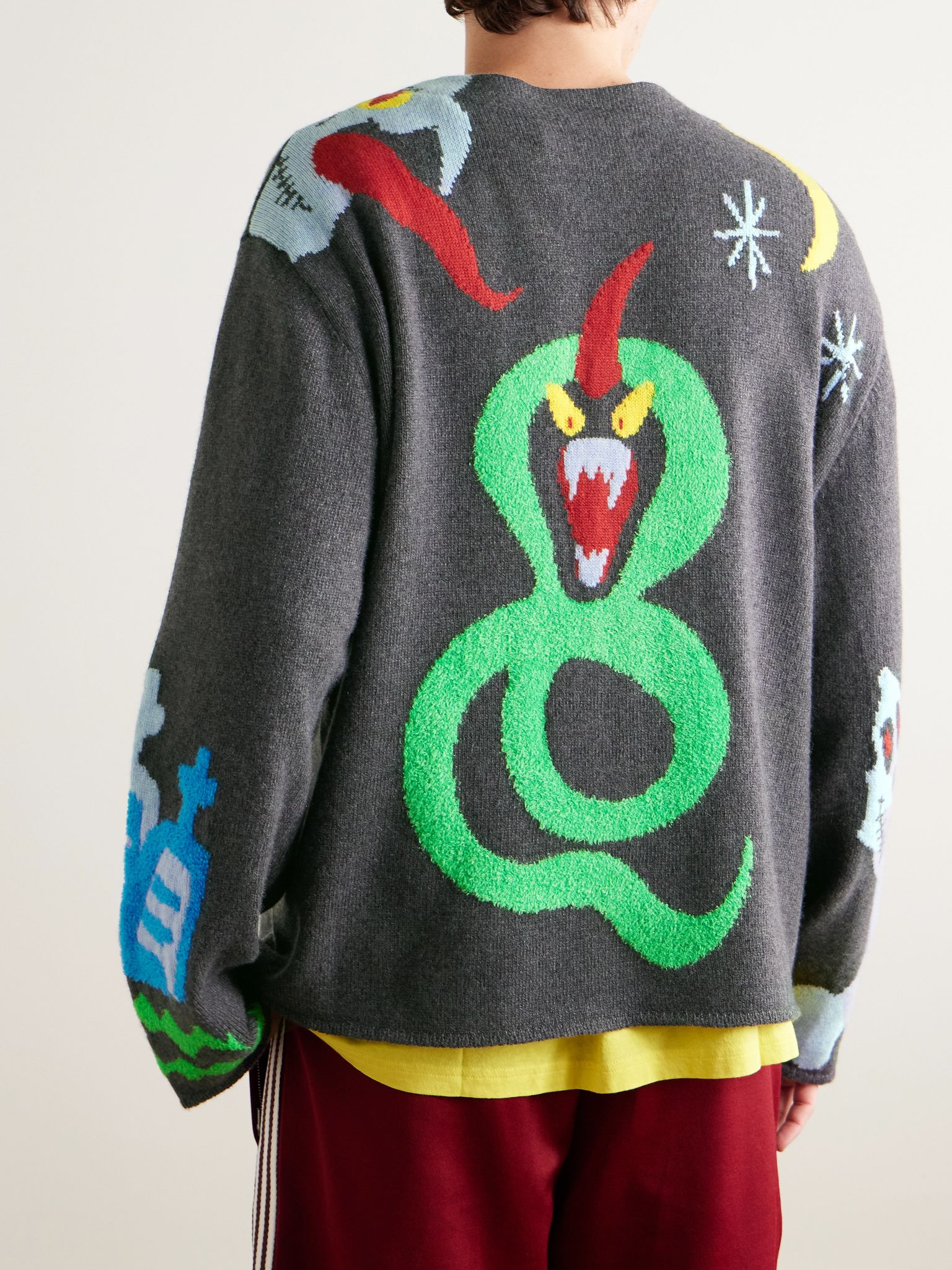 Mythical Creatures Jacquard-Knit Cashmere-Blend Cardigan Multi - 3
