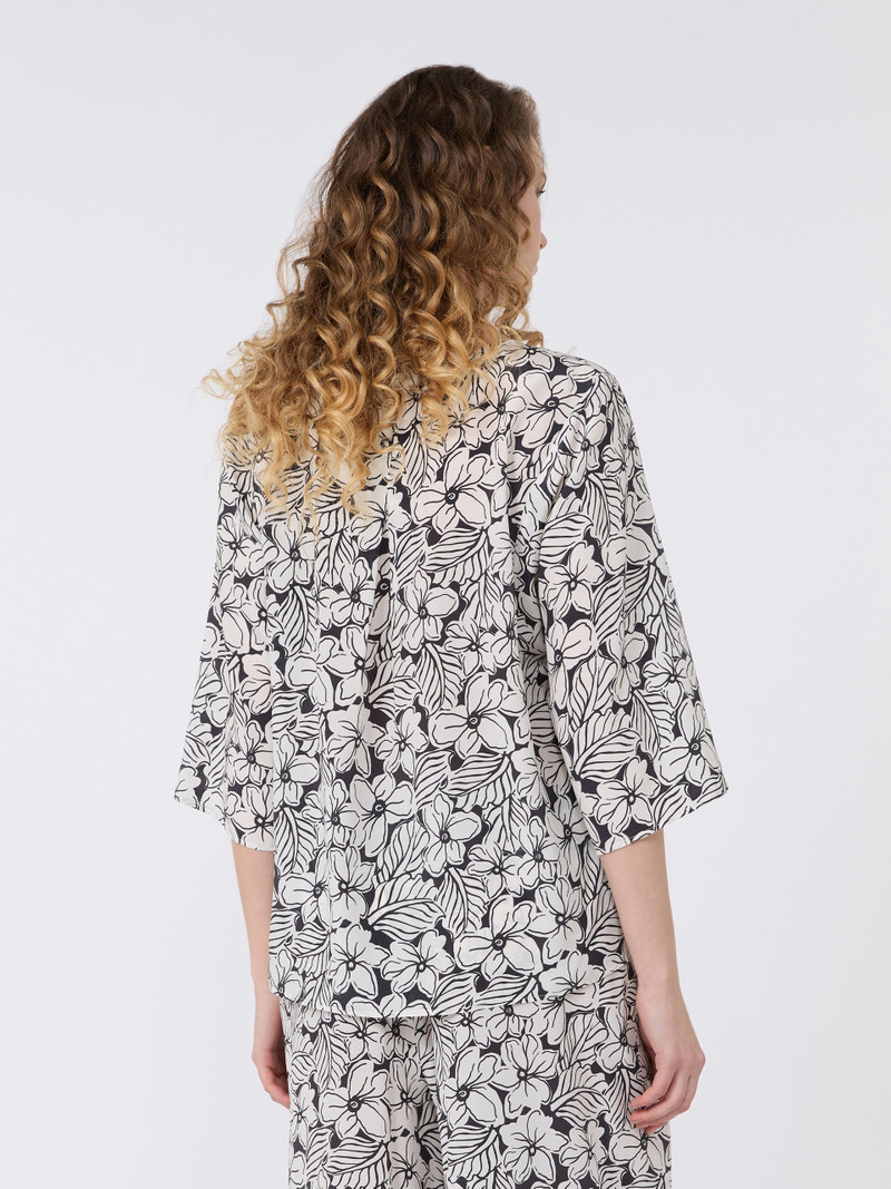 GINNICO Printed silk crêpe de Chine blouse - BLACK 4