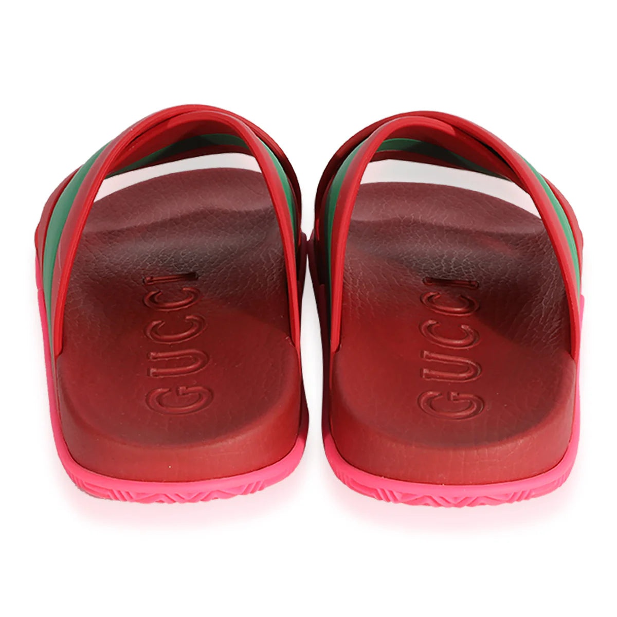 (WMNS) Gucci Web Stripe Slide Sandals 'Coral' 627820-J8700-6559 - 4