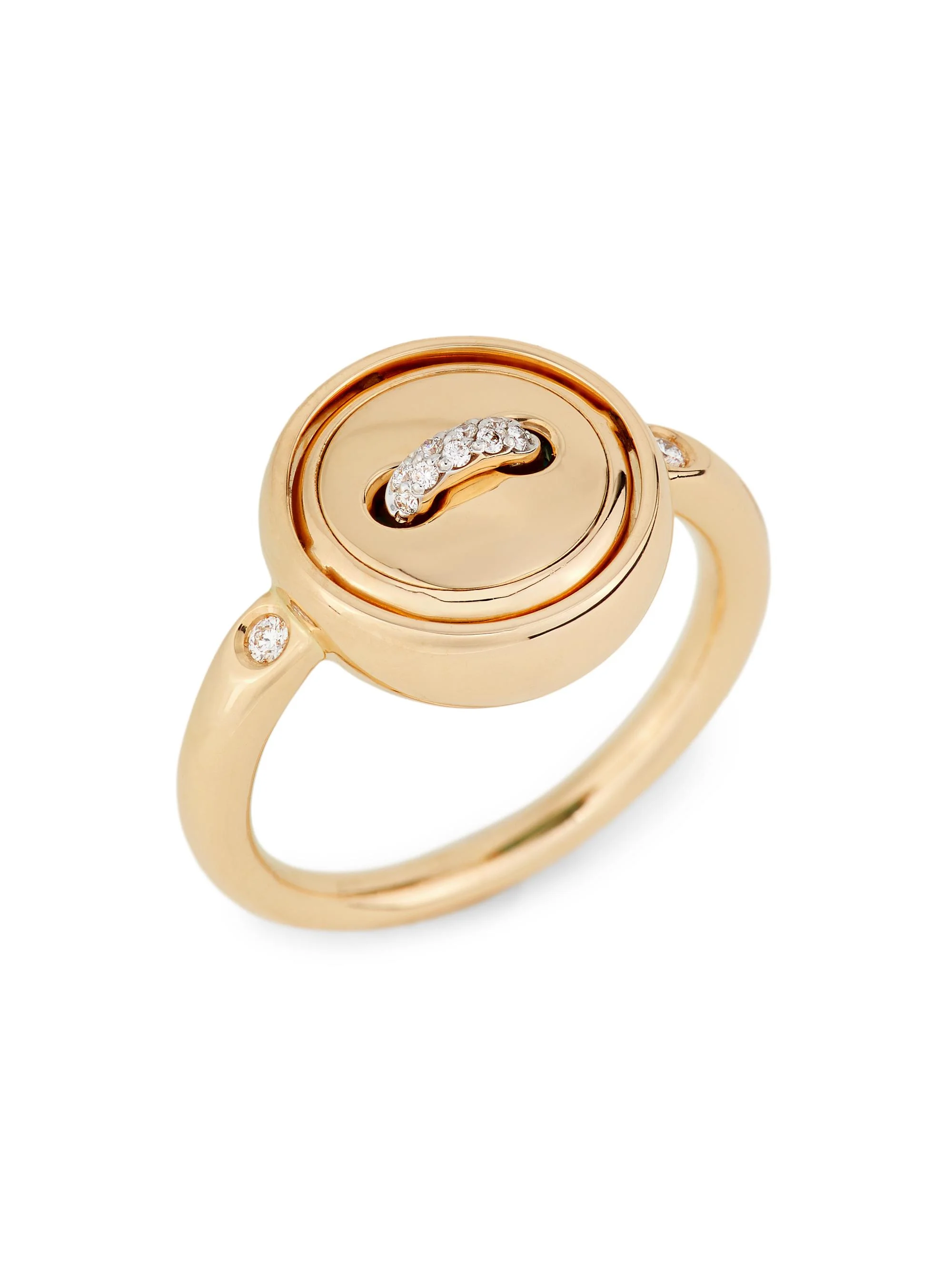 Women's Pom Pom Dot 18K Rose Gold, Gemstone & 0.06 TCW Diamond Reversible Ring - Rose Gold - 1