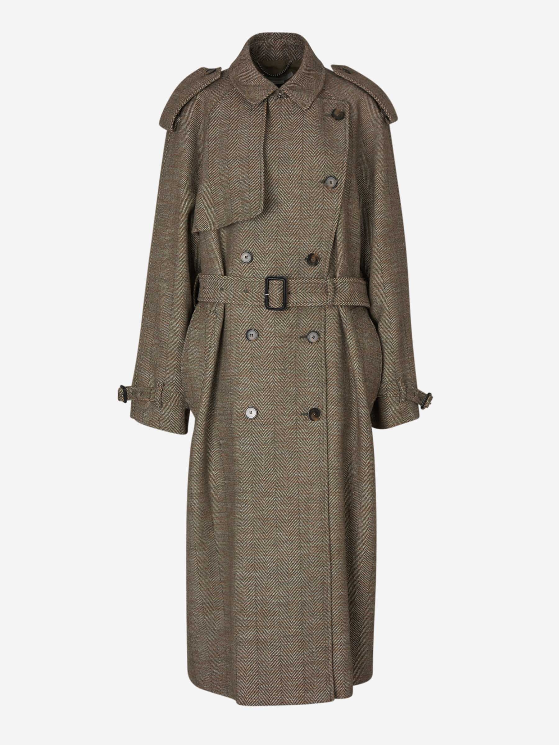 PRINCE OF WALES MOTIF TRENCH COAT - 2