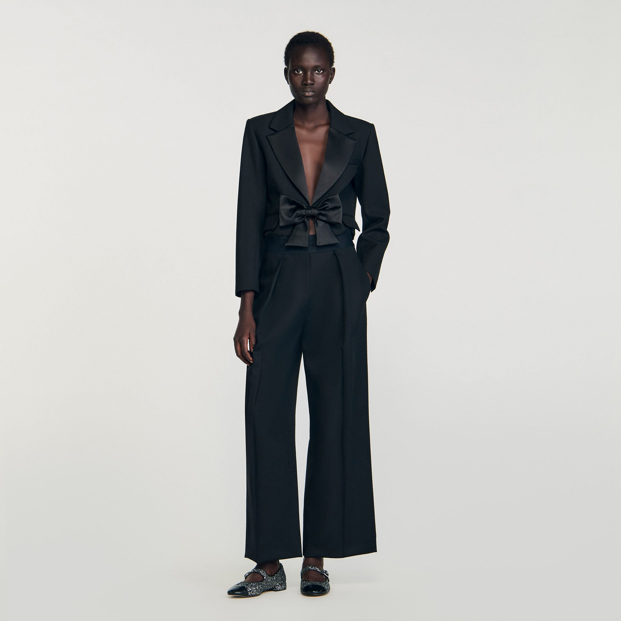 WIDE-LEG ELASTIC WAIST TROUSERS - 1