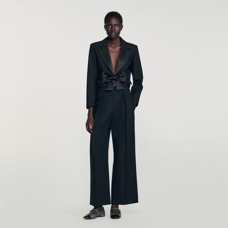 Sandro WIDE-LEG ELASTIC WAIST TROUSERS outlook