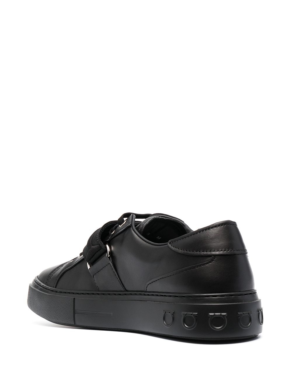 Gancini buckled leather sneakers - 3