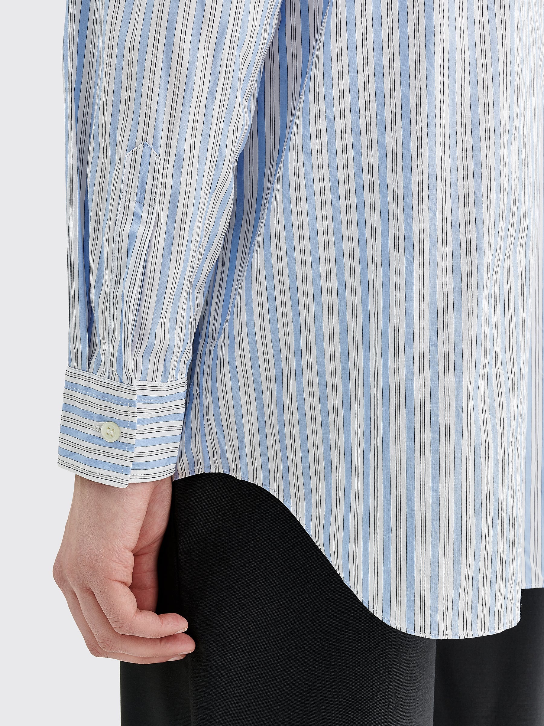 COMME DES GARÇONS PLAY SMALL HEART LS SHIRT STRIPE BLUE / WHITE - 7