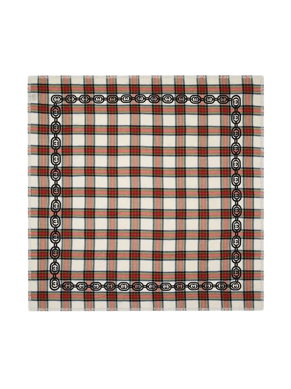 Interlocking G panel checked scarf - 3