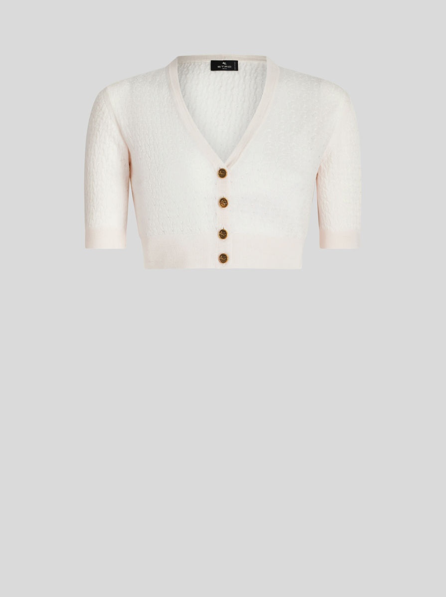 CROPPED WOOL CARDIGAN - 1