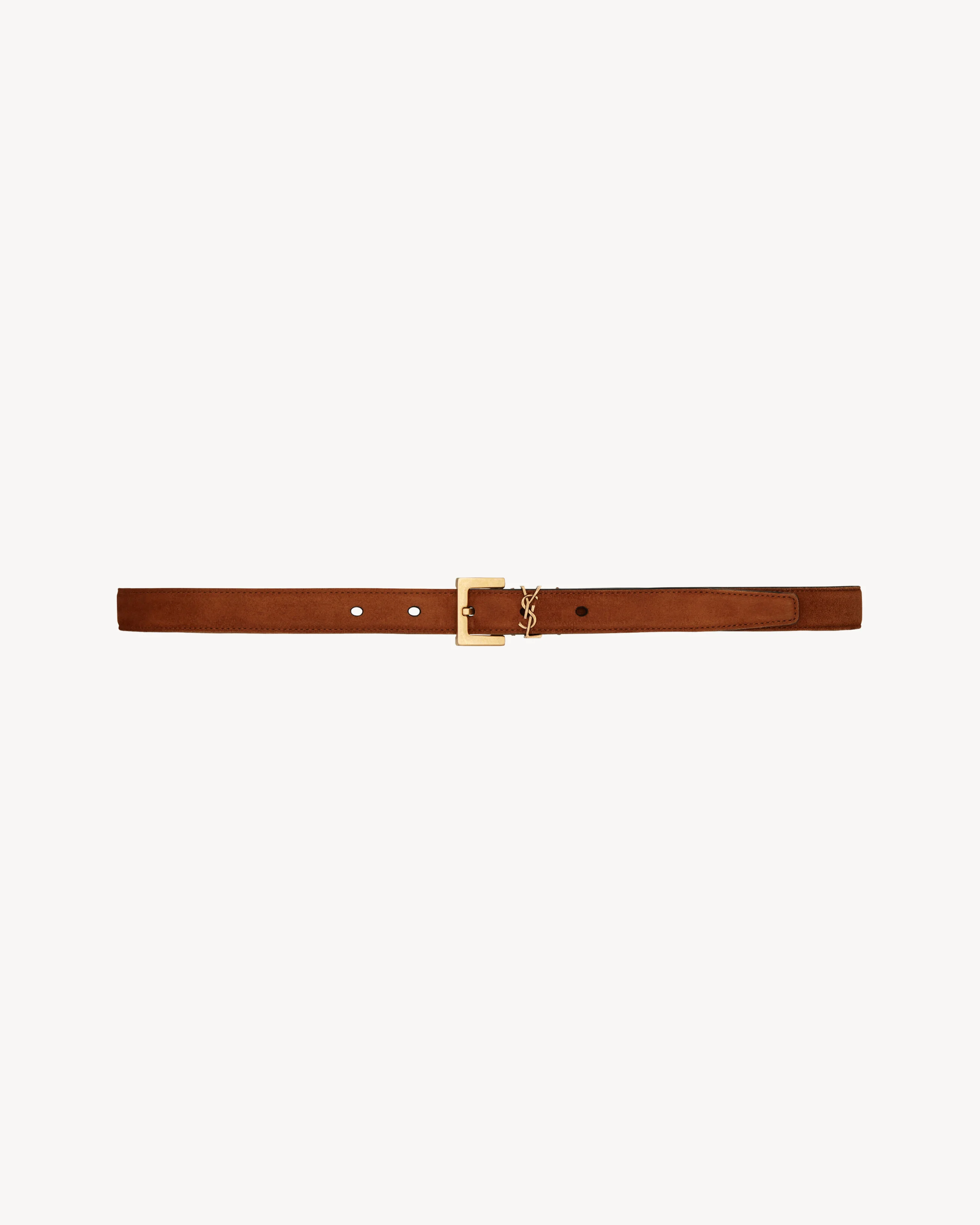 cassandre thin belt with square buckle in suede - 1