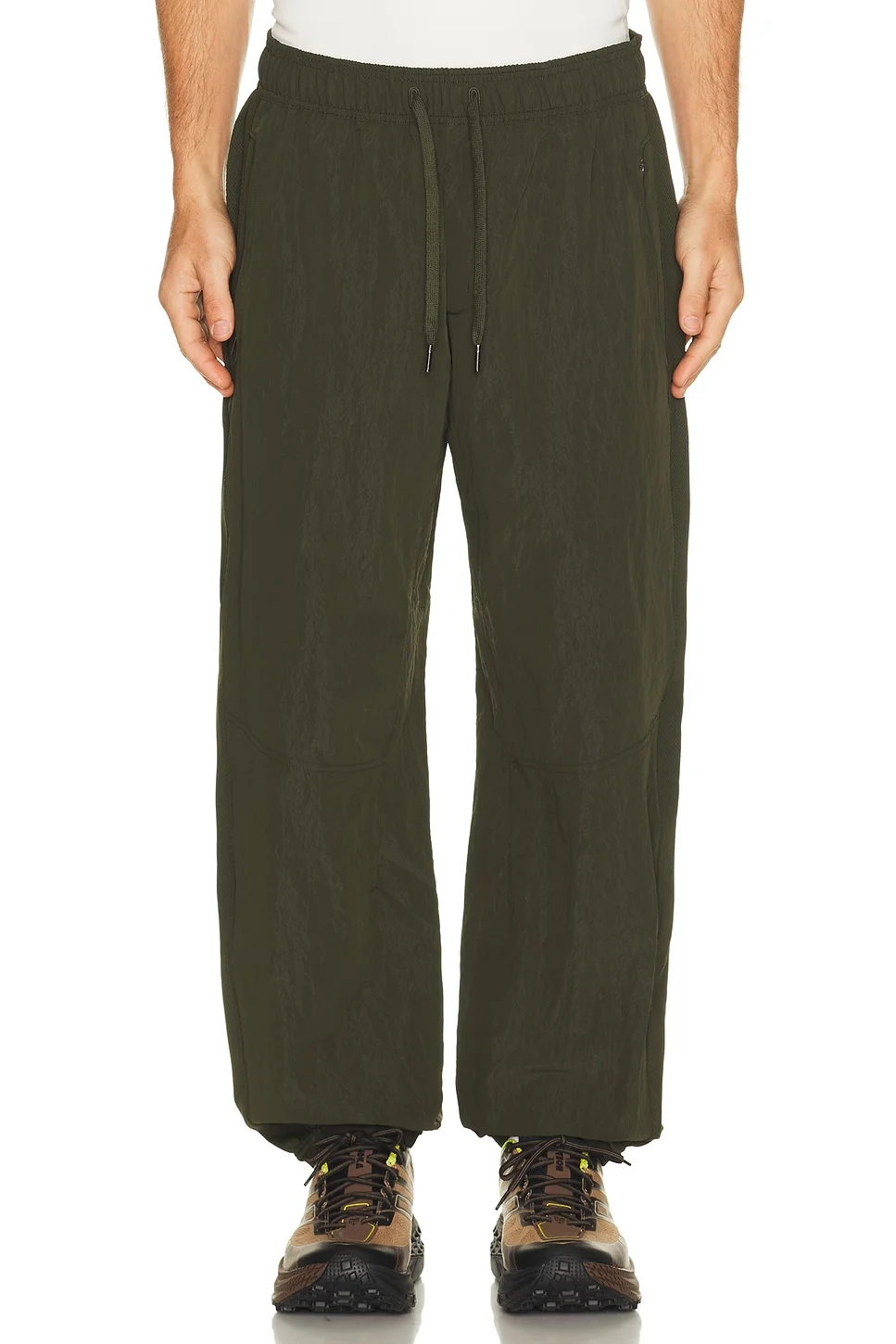 Crinkled Nylon Hybrid Track Pant - 1