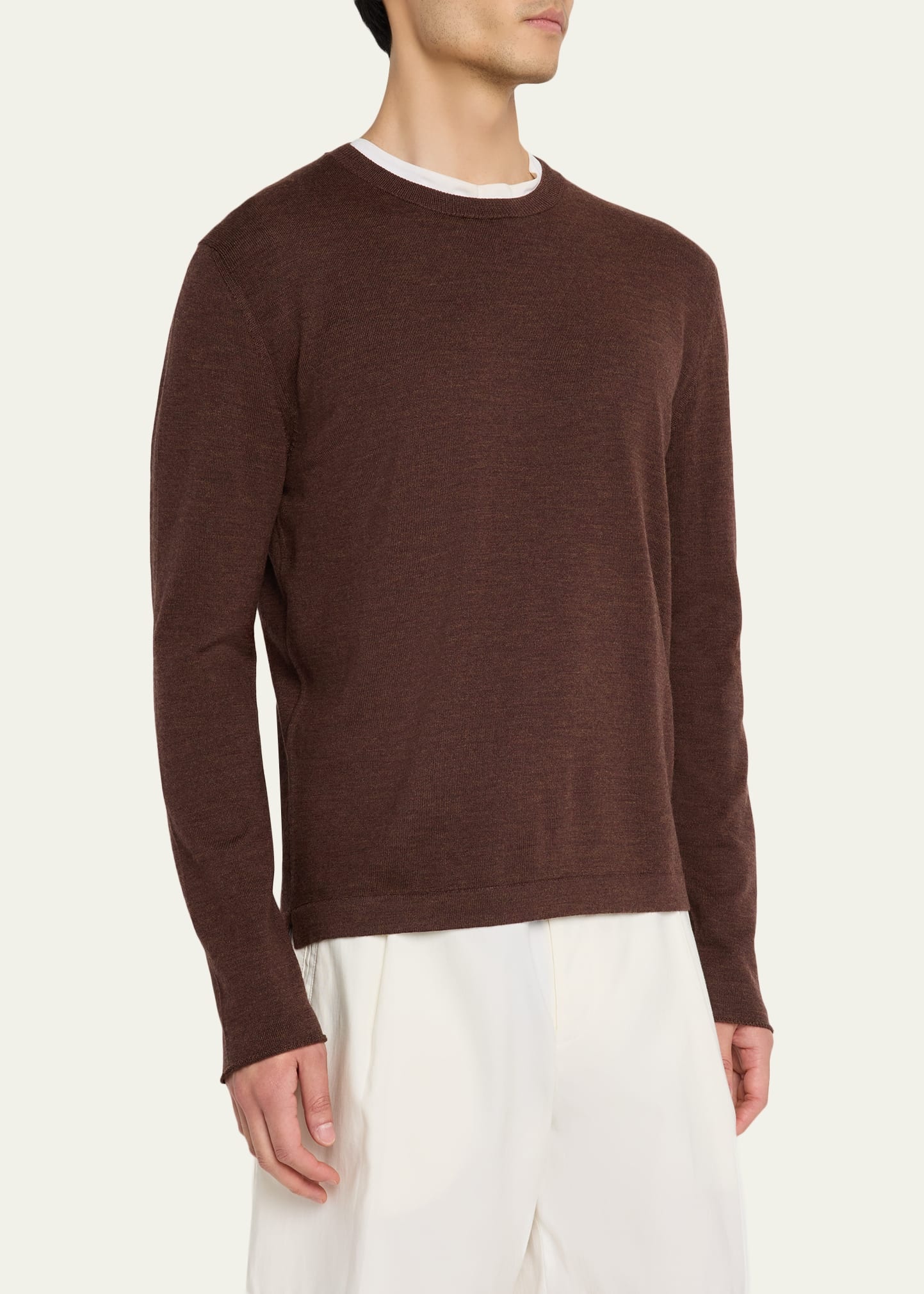 Men's Mouline Wool Crewneck Sweater - 4