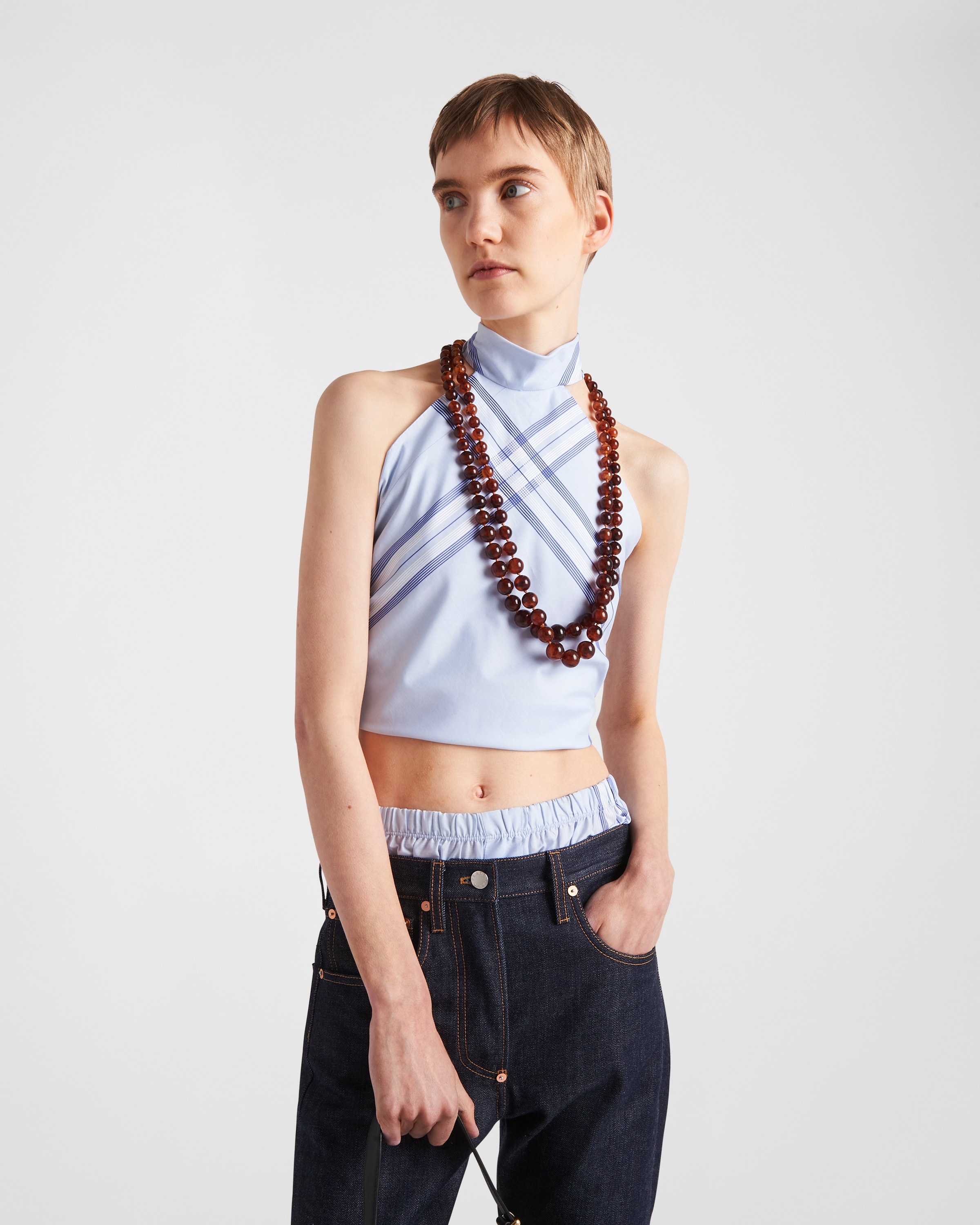 Printed cotton halter top - 3