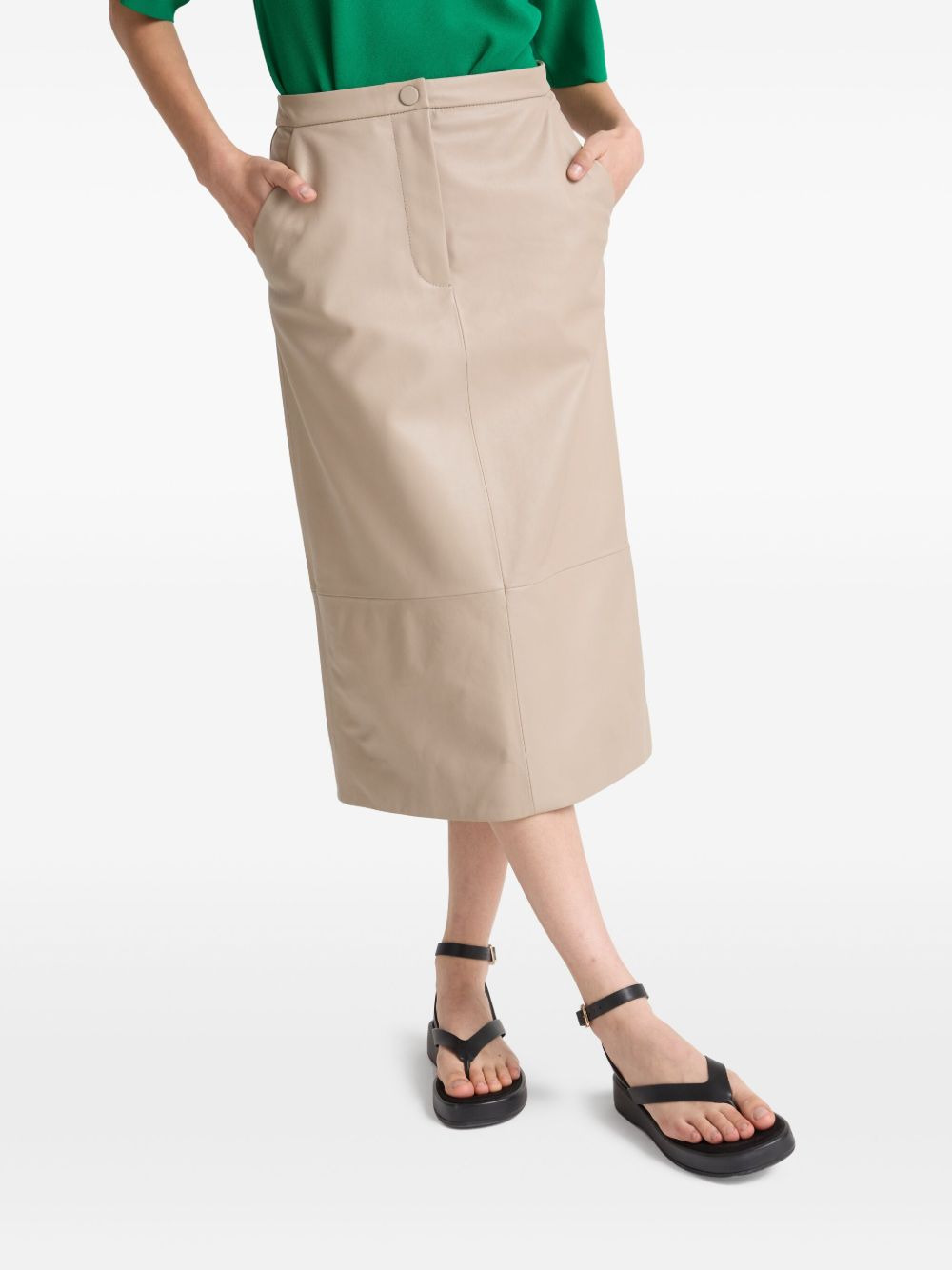 leather pencil skirt - 4