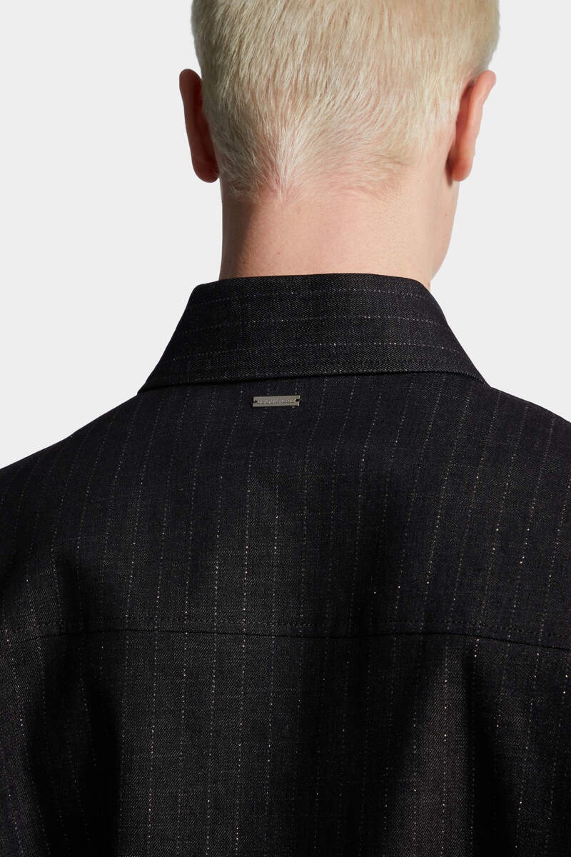 DENIM PINSTRIPE BLOUSON - 6