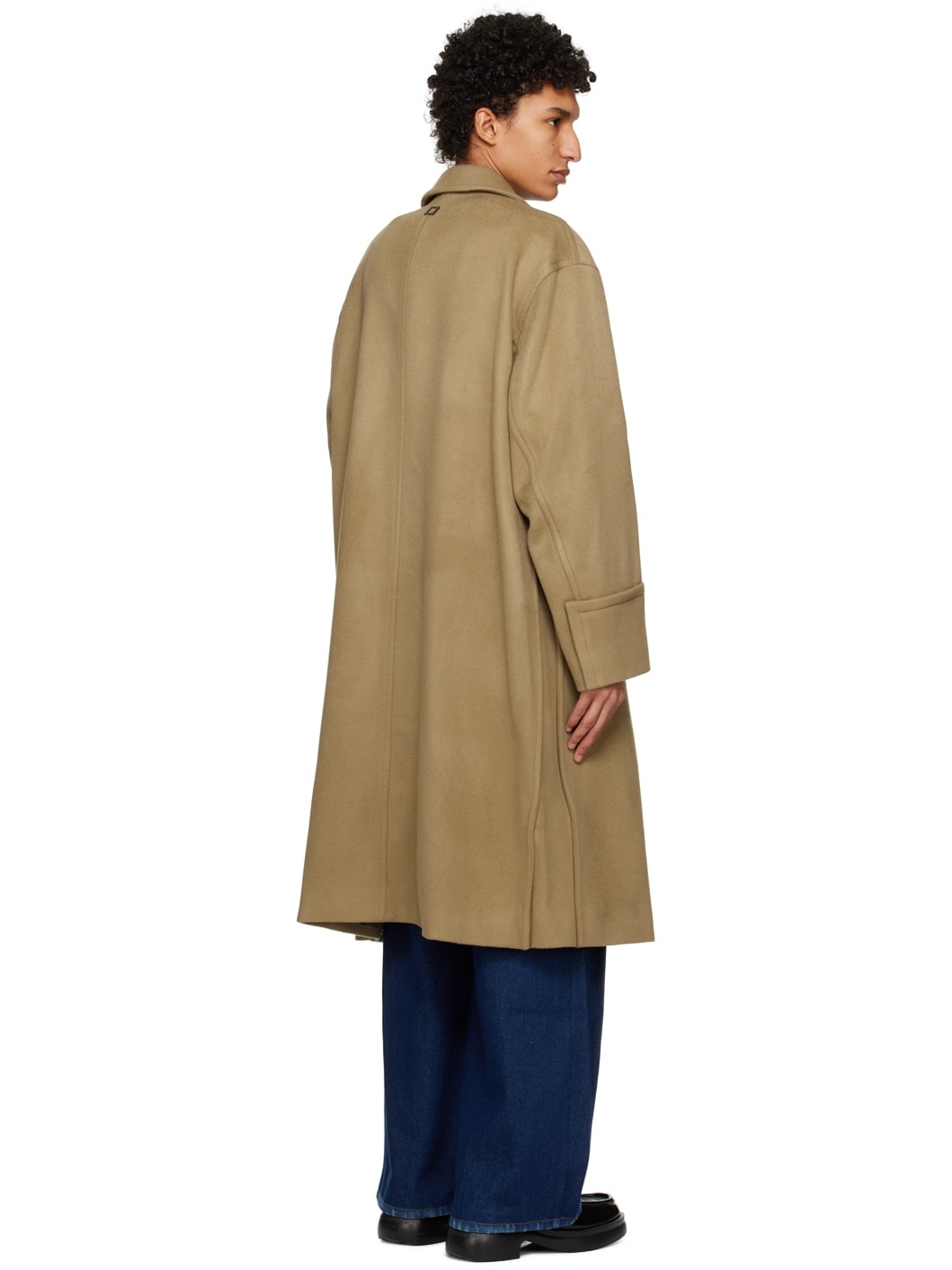 Khaki Single-Breasted Coat - 3
