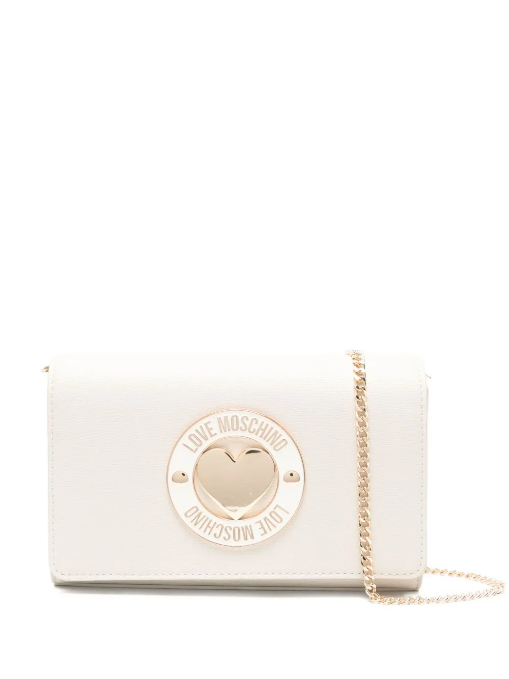 heart-plaque chain-strap cross body bag - 1