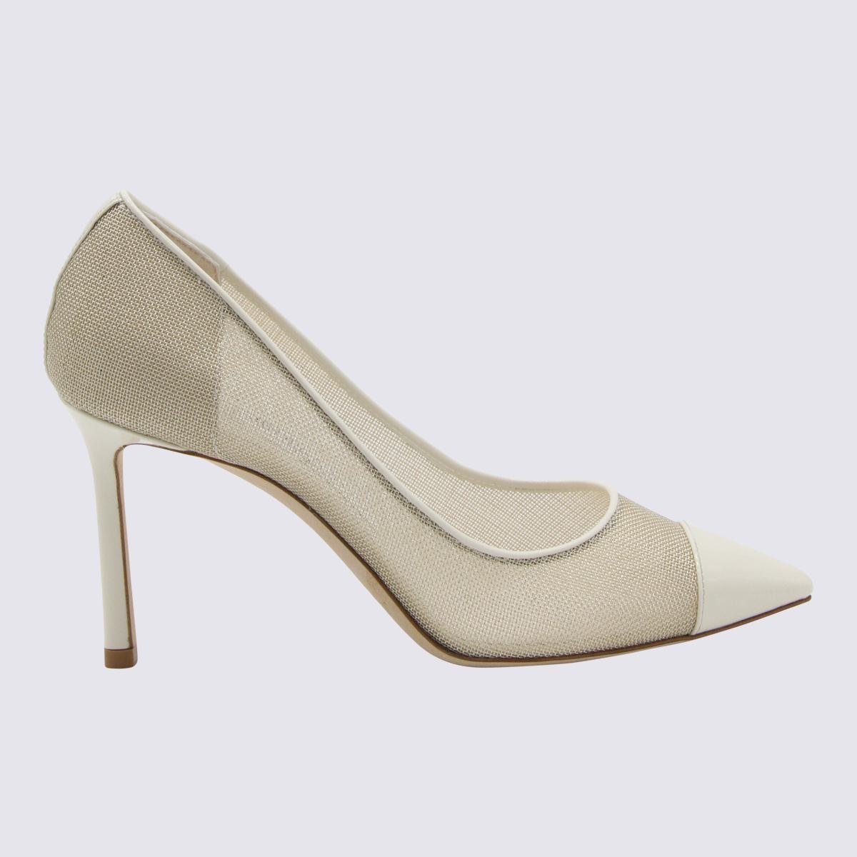 JIMMY CHOO MILK LEATHER ROMY PUMPS - 1