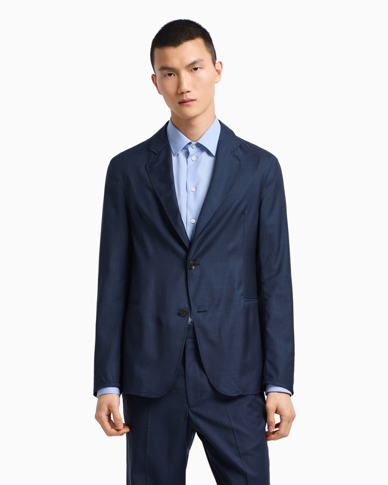 EMPORIO ARMANI ICON SINGLE-BREASTED JACKET IN TROPICAL LIGHT WOOL CANVAS outlook