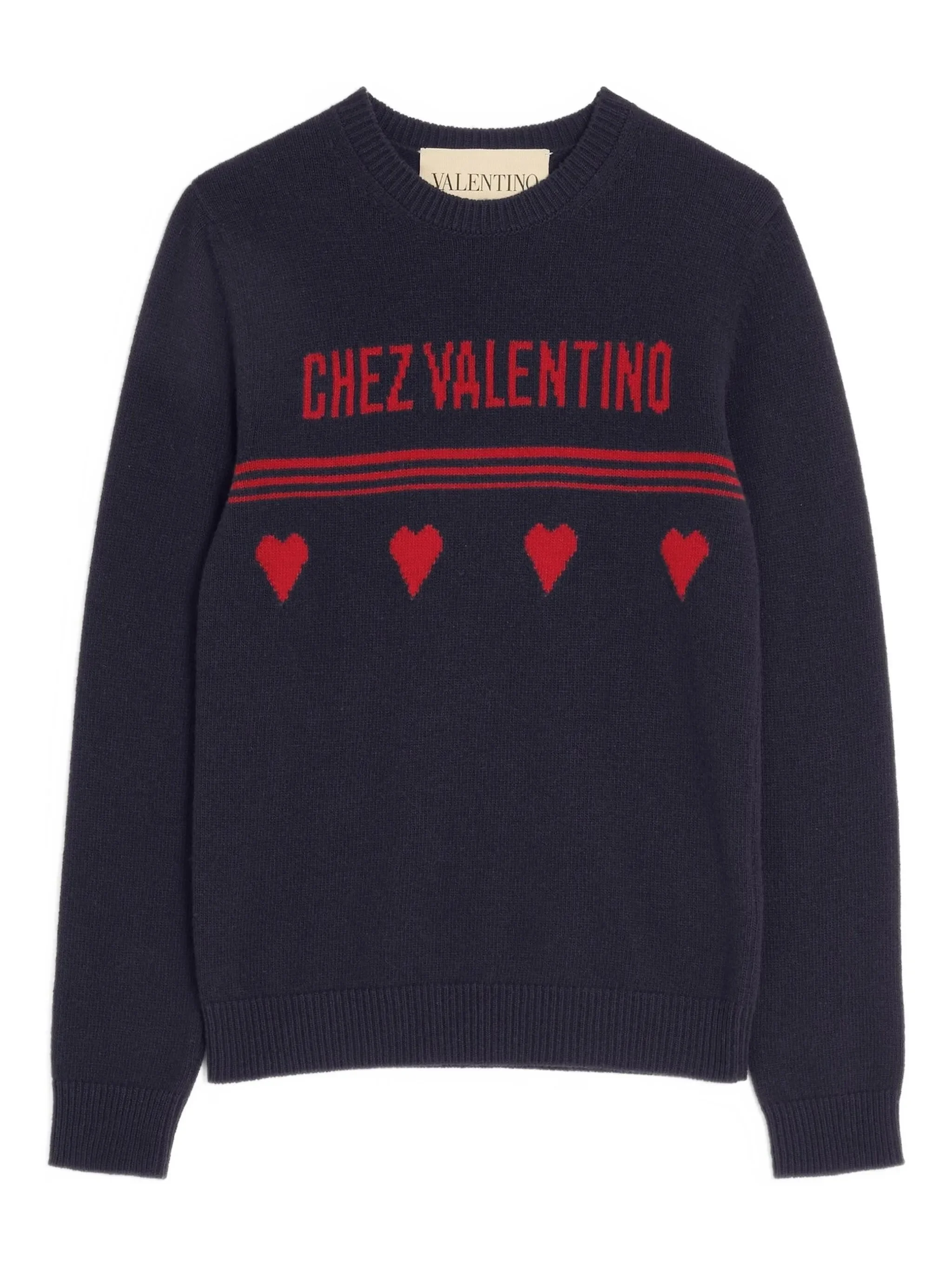 heart motif text sweater - 1