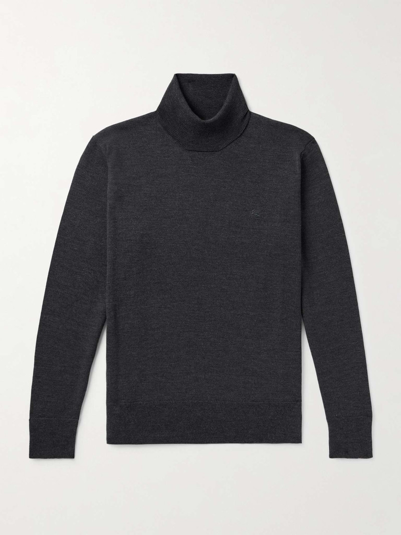 Logo-Embroidered Wool Rollneck Sweater - 1