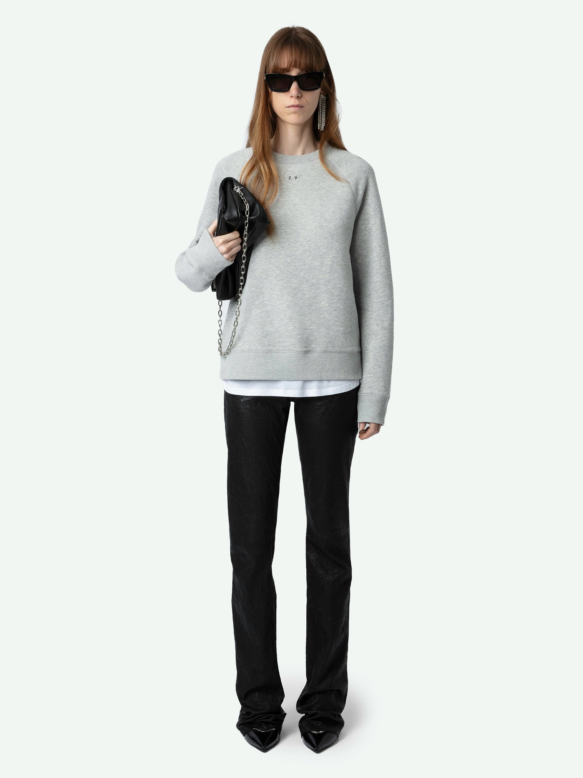 Upper Diamante Wings Sweatshirt - 2