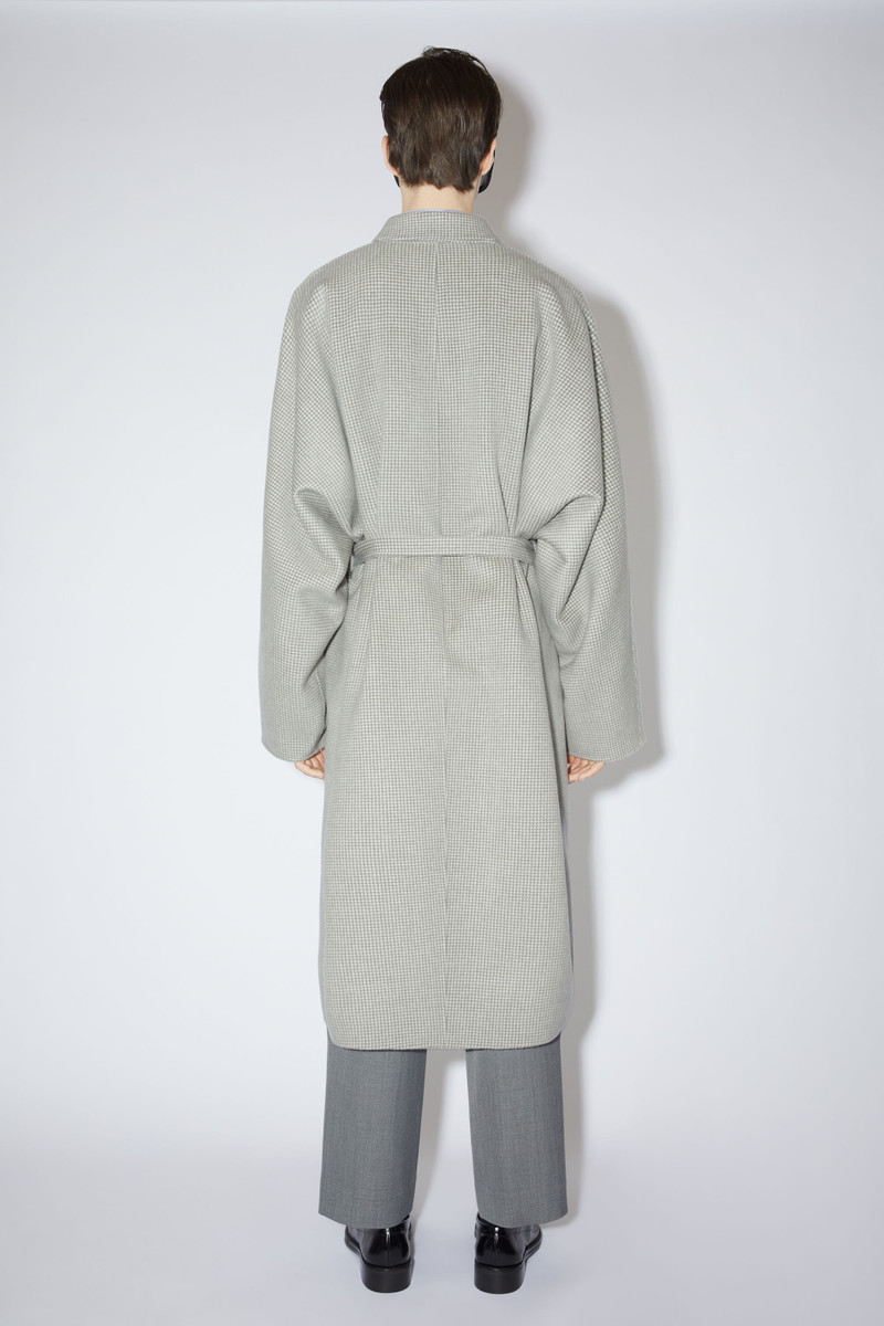 Single-breasted belted coat - Grey/off white 3