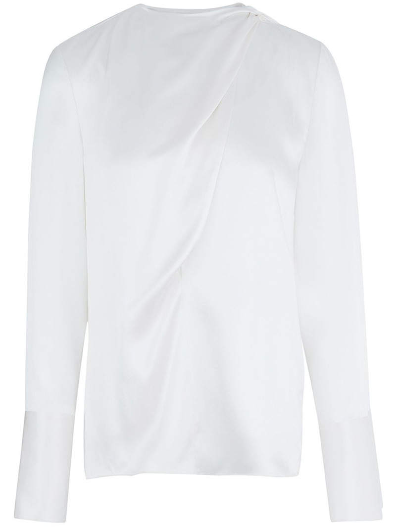 Draped Scarf-Like silk top 1