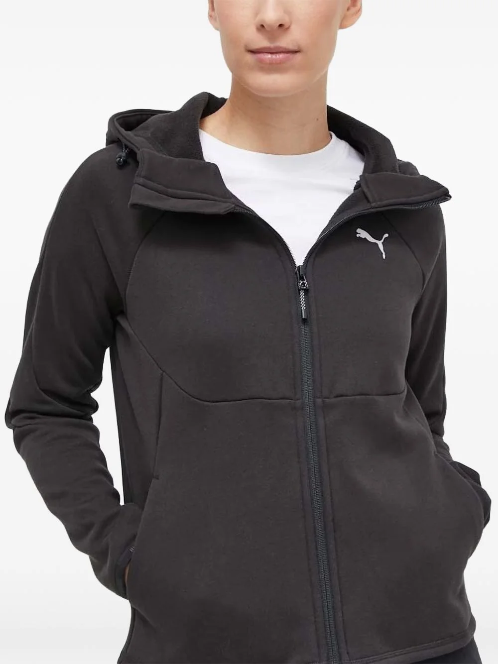 logo-print zip-up hoodie - 1