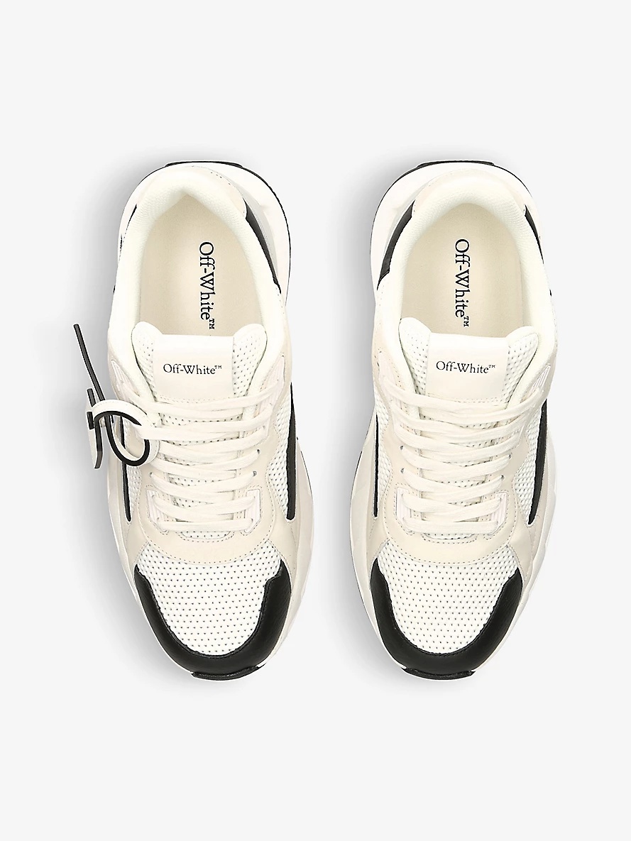 Runner B leather and mesh low-top trainers - 2