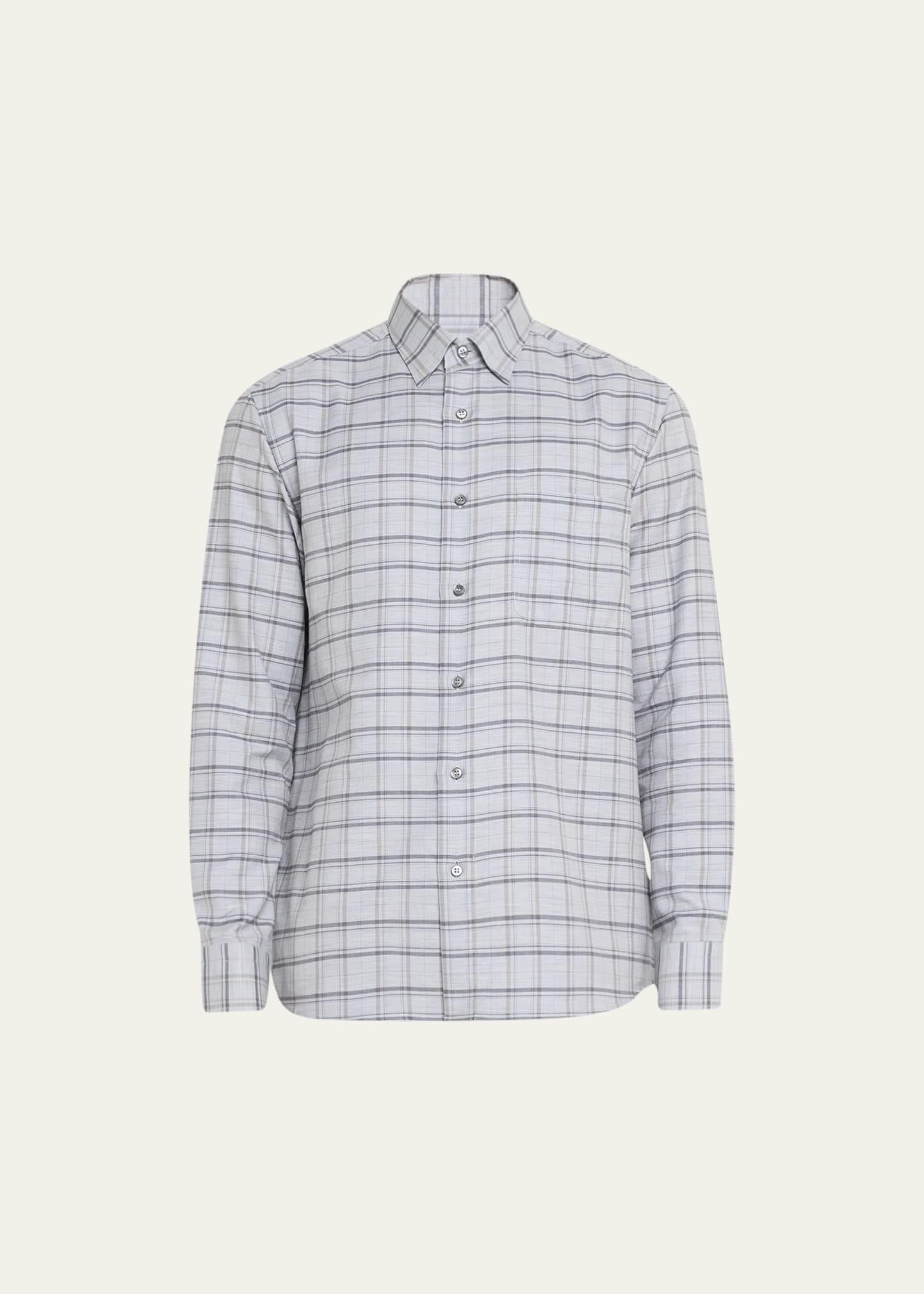 Men's Cotton Check-Print Sport Shirt - 1