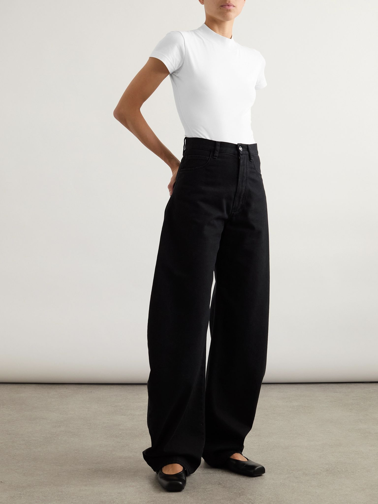 Embroidered stretch-cotton jersey bodysuit White - 2