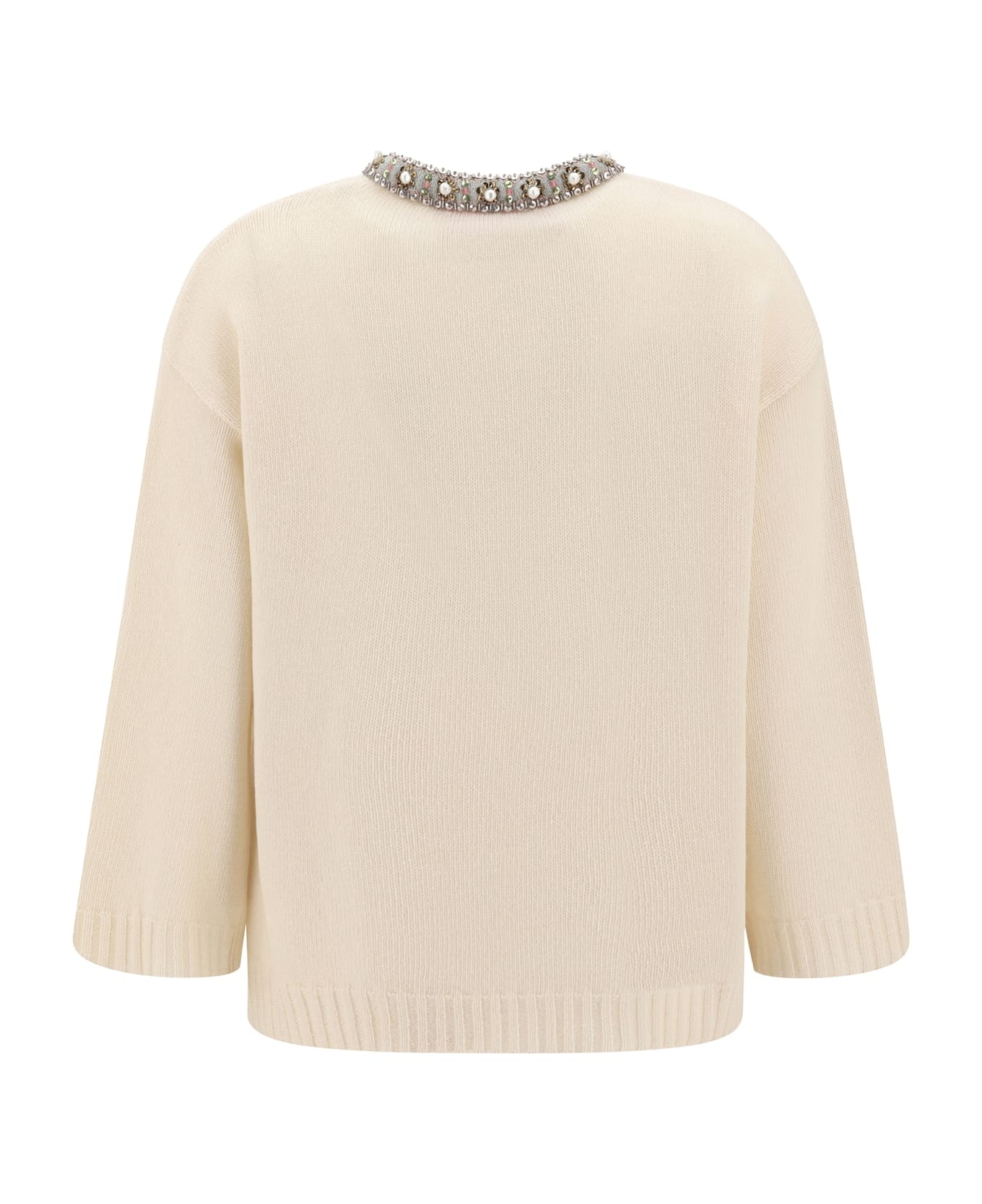 Jewel Neck Sweater - 2