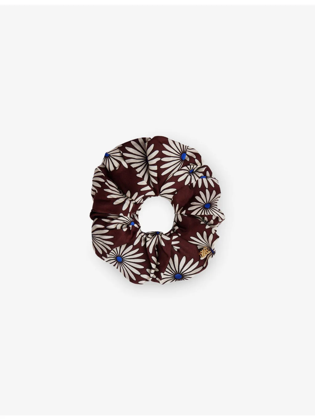 Branded Floral-Print Silk Scrunchie - 1
