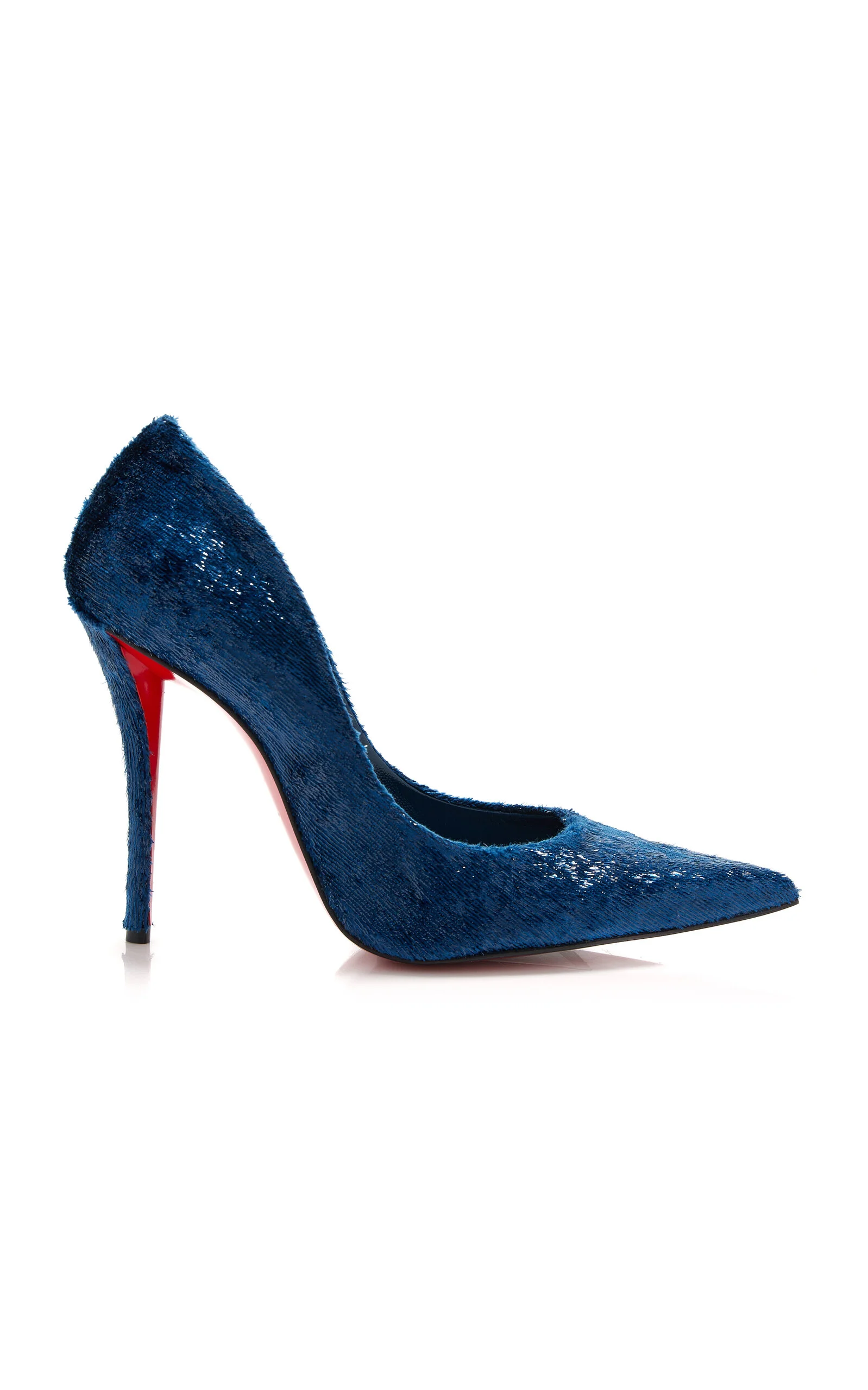 Exclusive Miss Z 100mm Velvet-Effect Leather Pumps navy - 1
