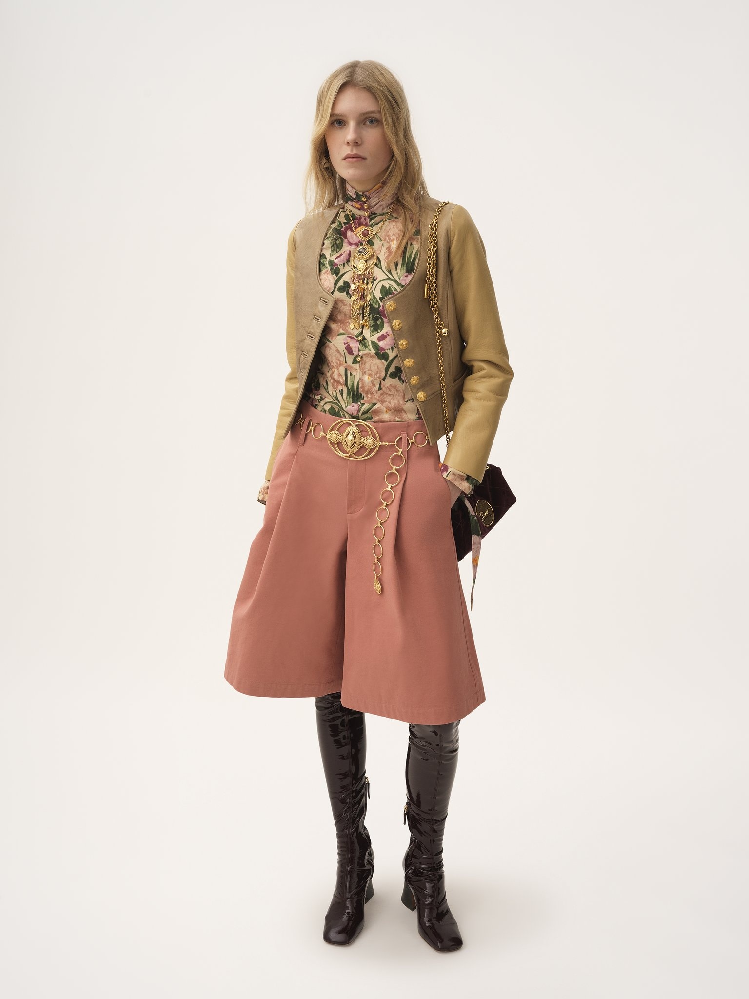 BUTTONED MOCK-NECK TOP IN WOOL JERSEY - 3
