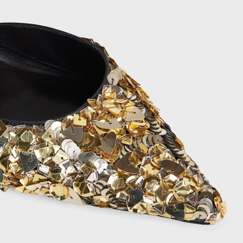 CELINE KITTEN STRAP PUMP in EMBROIDERED CALFSKIN & CALFSKIN 4