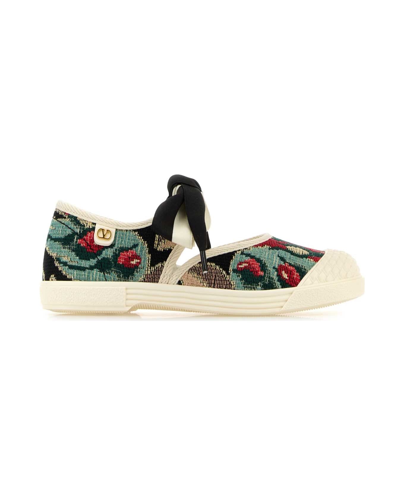 Embroidered Canvas Slip Ons - 1