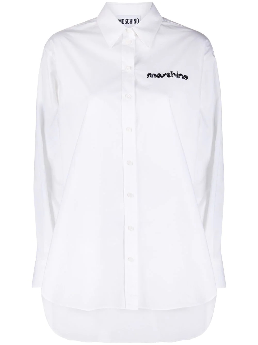 embroidered logo oversize shirt - 1