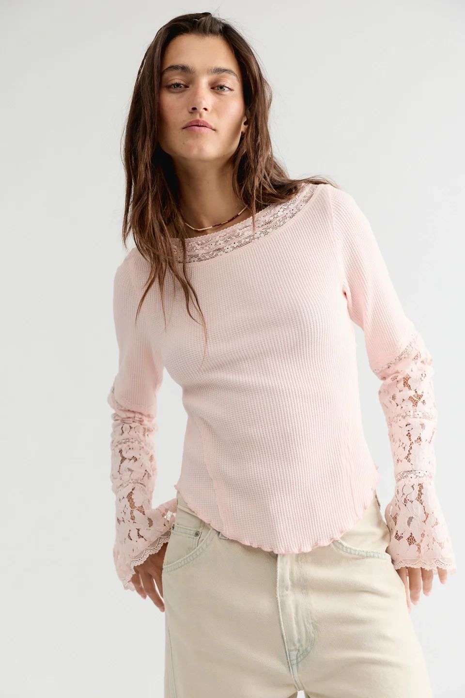 Amber Lace Cuff Long Sleeve Top - 1