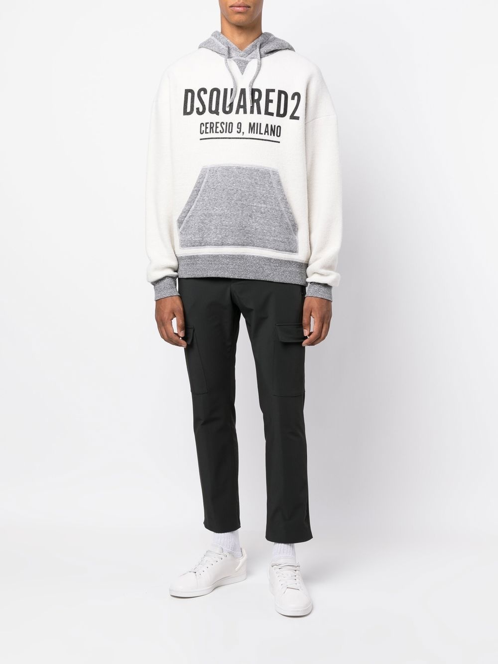 logo-print cotton hoodie - 2