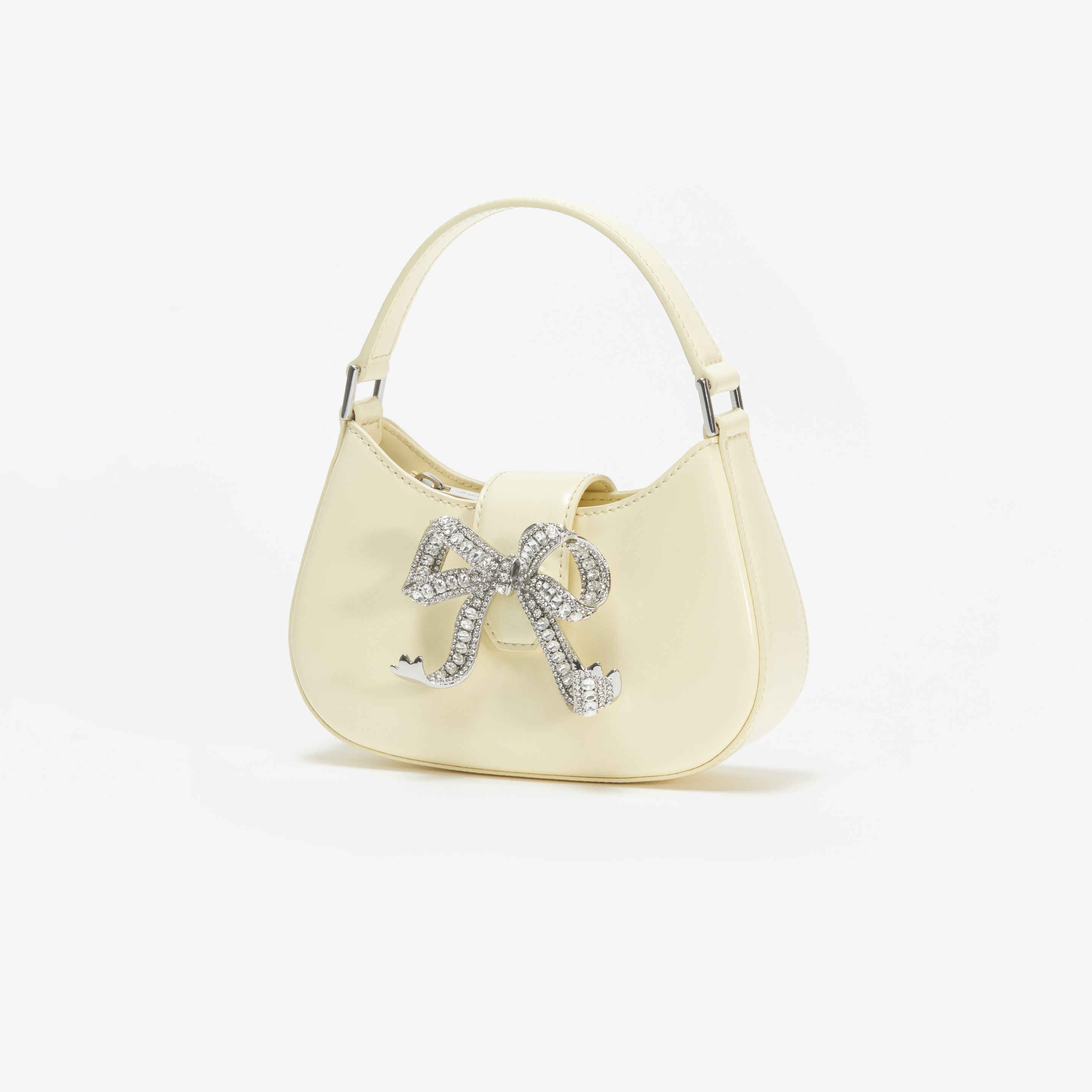 Yellow Leather Crescent Bow Bag - 3