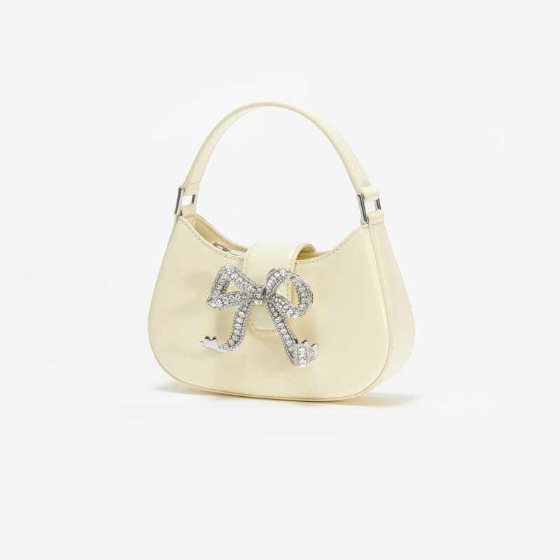 Yellow Leather Crescent Bow Bag 3