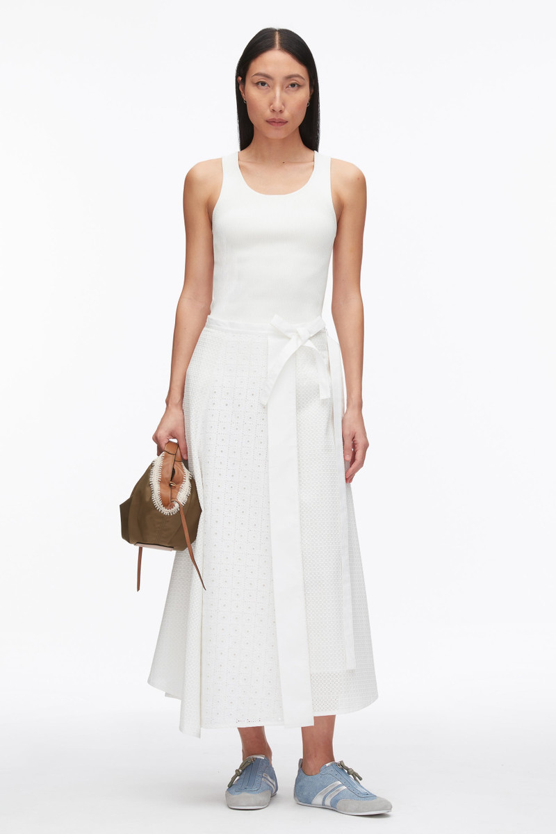 Broderie Anglaise Patchwork Midi Skirt 1