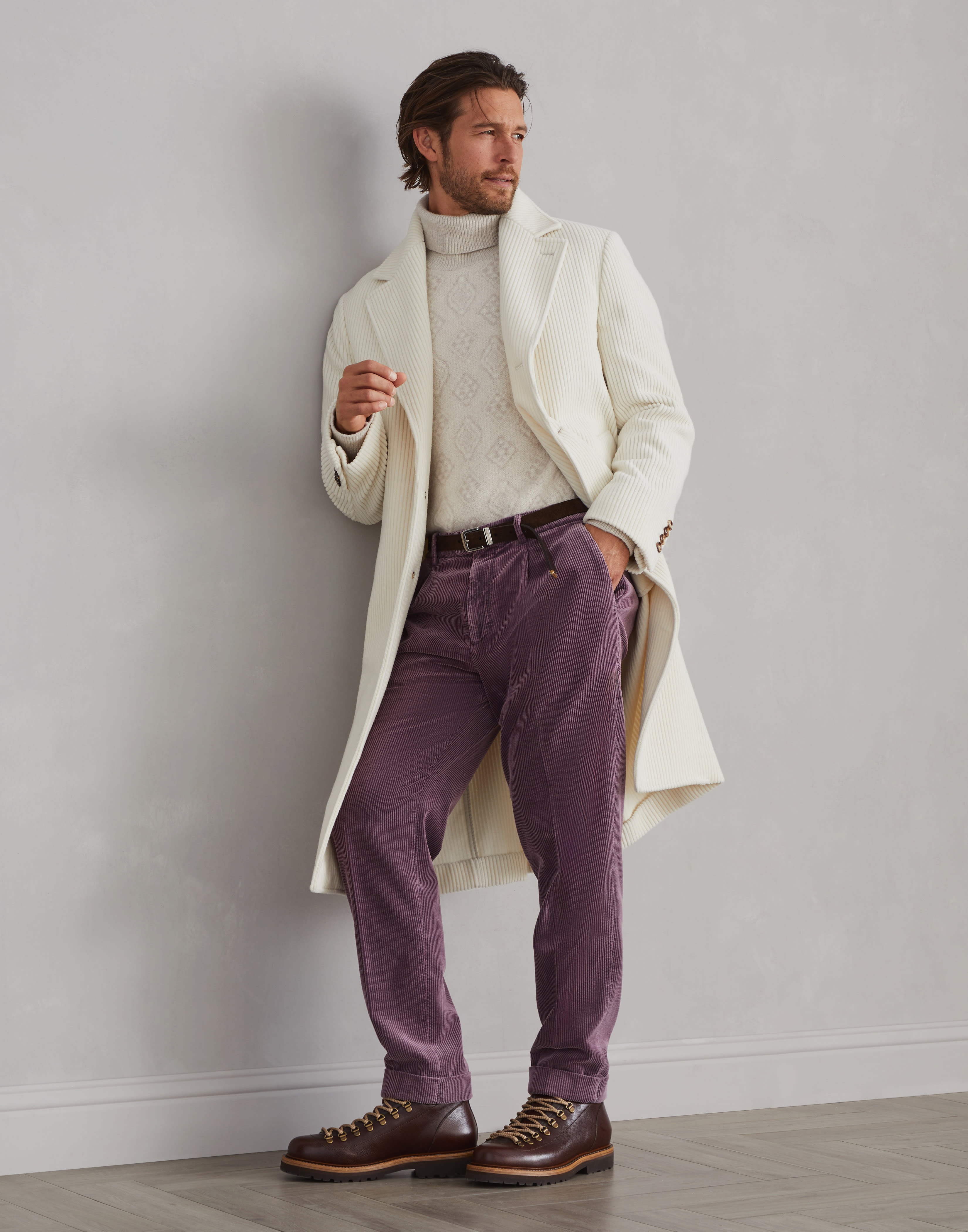 Geometric jacquard turtleneck sweater in alpaca, cotton and wool - 5