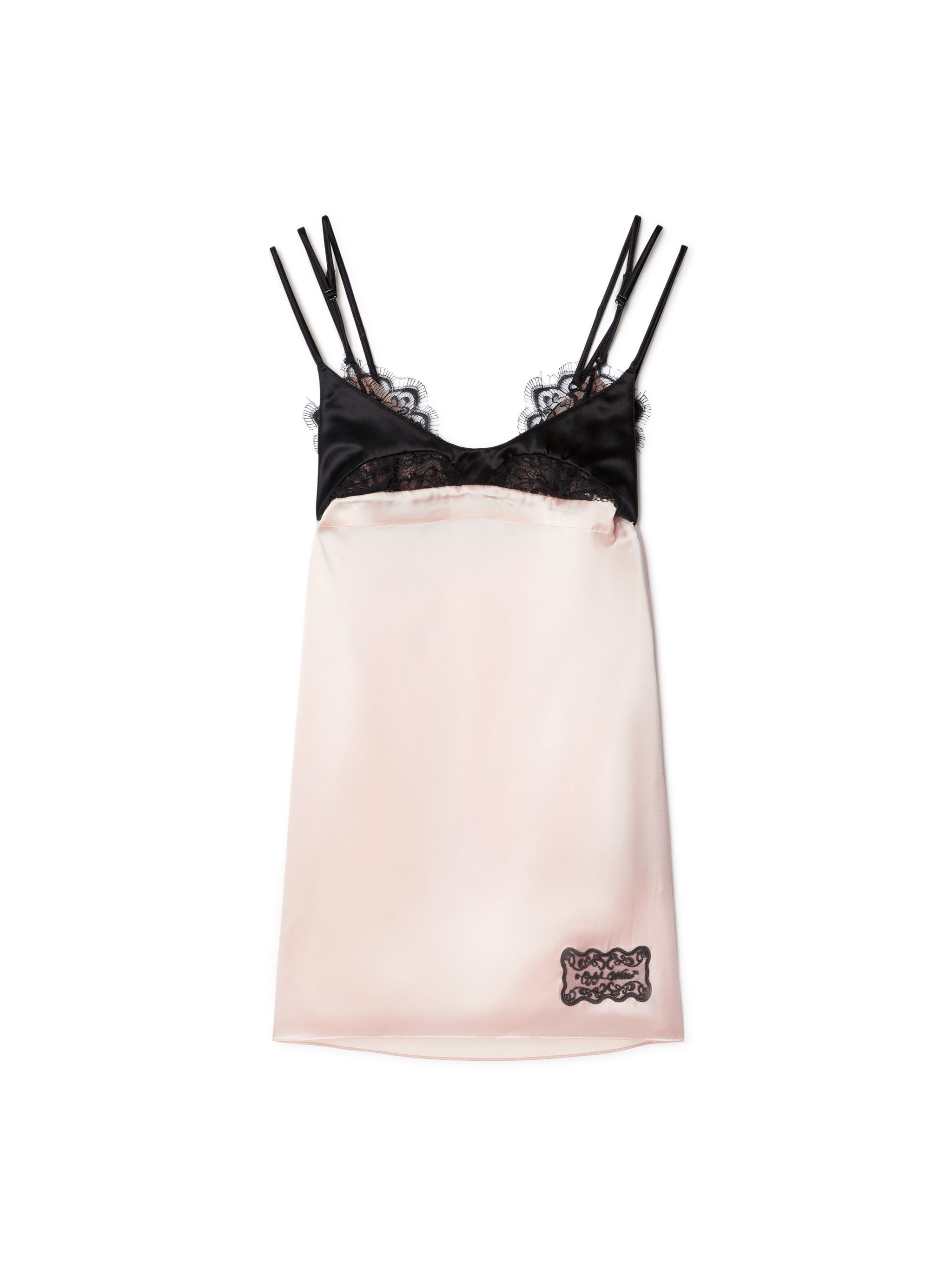 Silk Lace Lingerie Slip Dress - 1