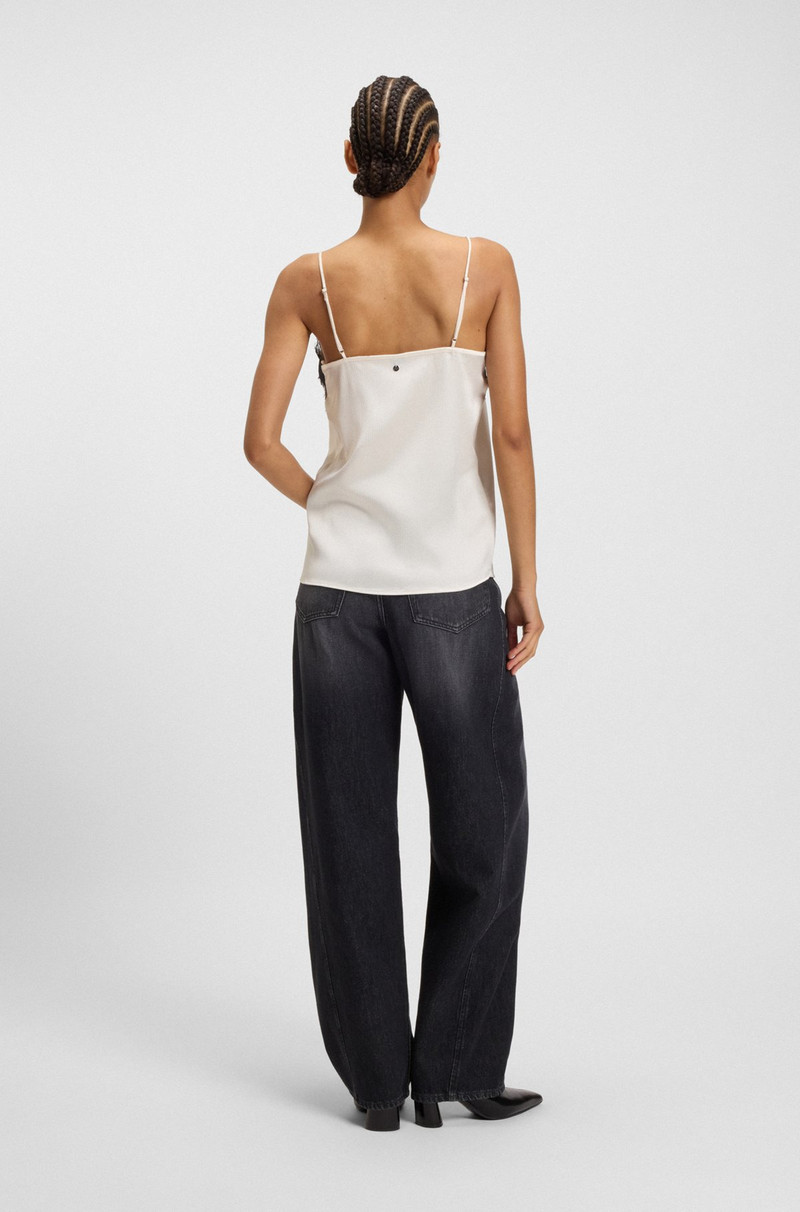 SATIN CAMISOLE WITH LACE DETAILS 5