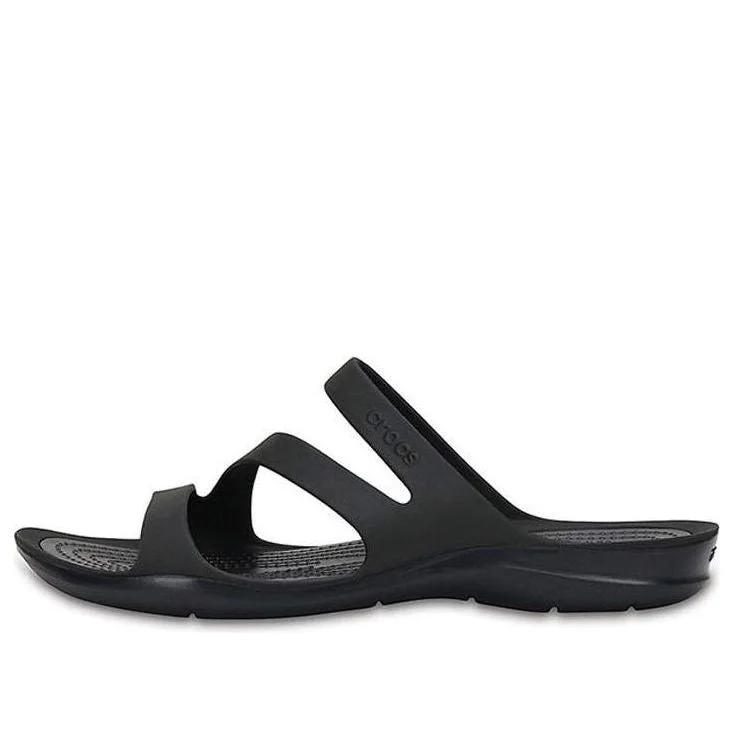 (WMNS) Crocs Swiftwater Slippers 'Black' 203998-060 - 1