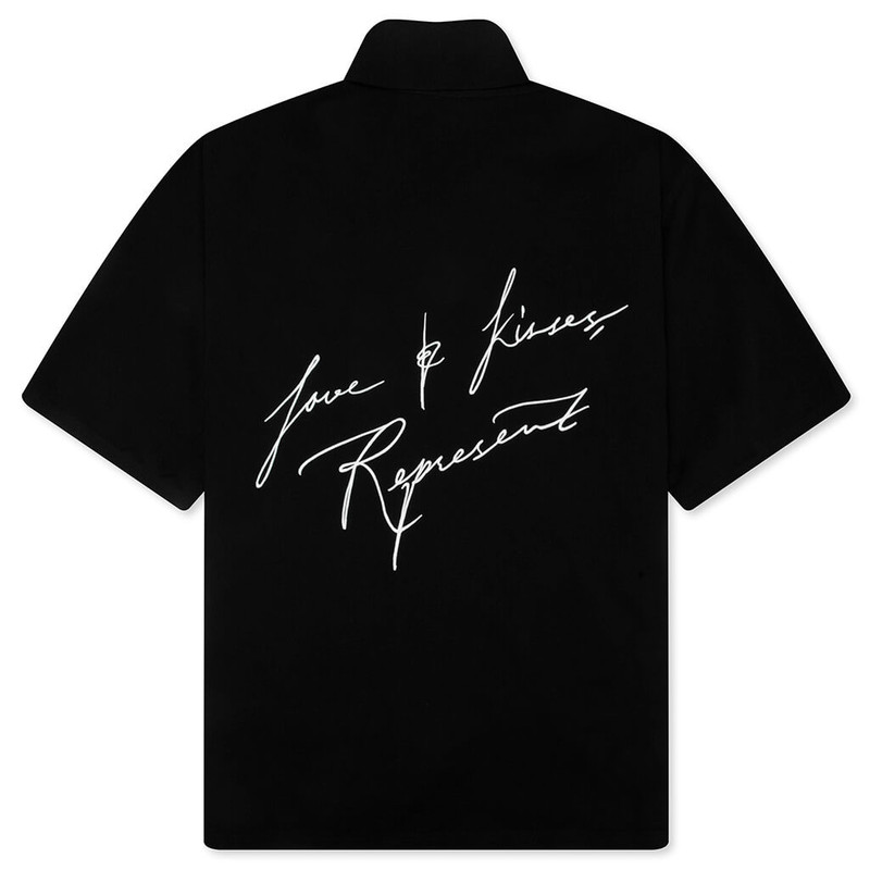 REPRESENT LOVE AND KISSES RESORT SHIRT - JET BLACK outlook